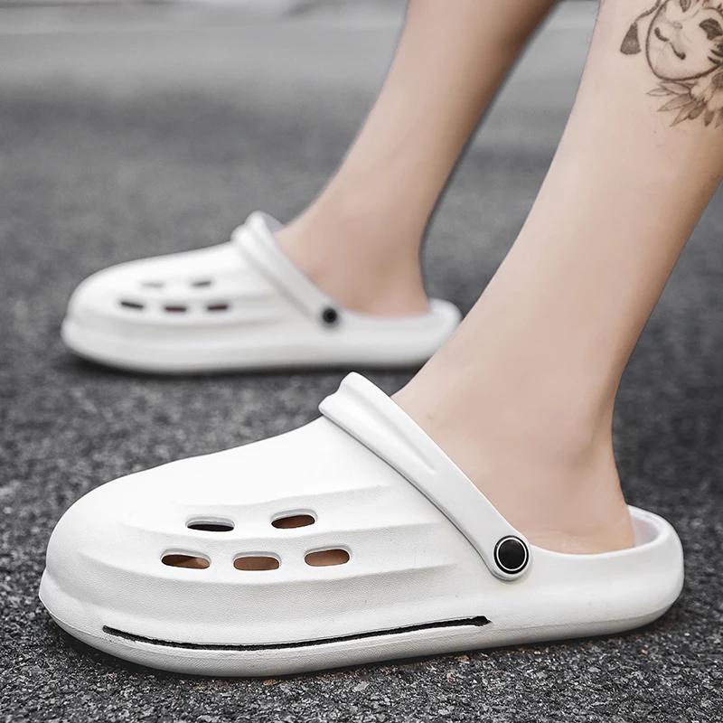 Fashion 2024 Summer New Men Outdoor Sandals Garden Clogs Male Casual Shoes Fashion Water Shoes Luxury Sandals Comfort Home Soft Slippers