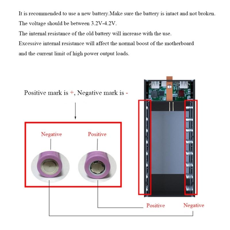 Кейс для хранения 24 аккумуляторов 18650, Power Bank с быстрой зарядкой PD, поддержка беспроводной зарядки / функций быстрой зарядки