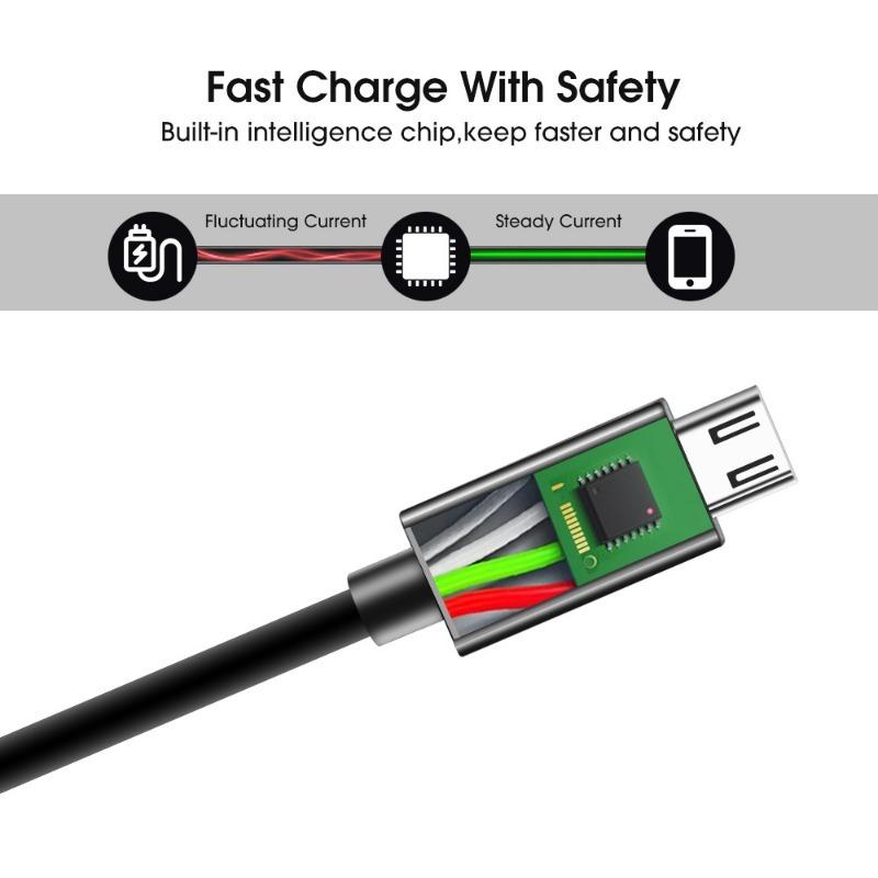 Универсальный кабель для передачи данных Micro USB 1 м / 2 м / 3 м Порт Micro USB для телефонов Android Стандартная головка Перезаряжаемый Длинный парашютный кабель