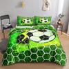 Football Duvet Cover Set 3D Football With Fire Teen Bedding Sets Boys Sports Twin Double Queen King Size Polyester Qulit Cover