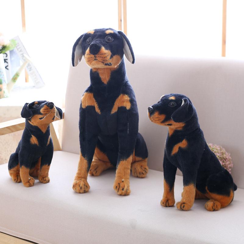 23-66cm Simulation Black Dog Animal Model Big Ornament Toy Dog Puppy Dachshund Lifelike Stuffed Toy Pet Dog Handmade Home Decor