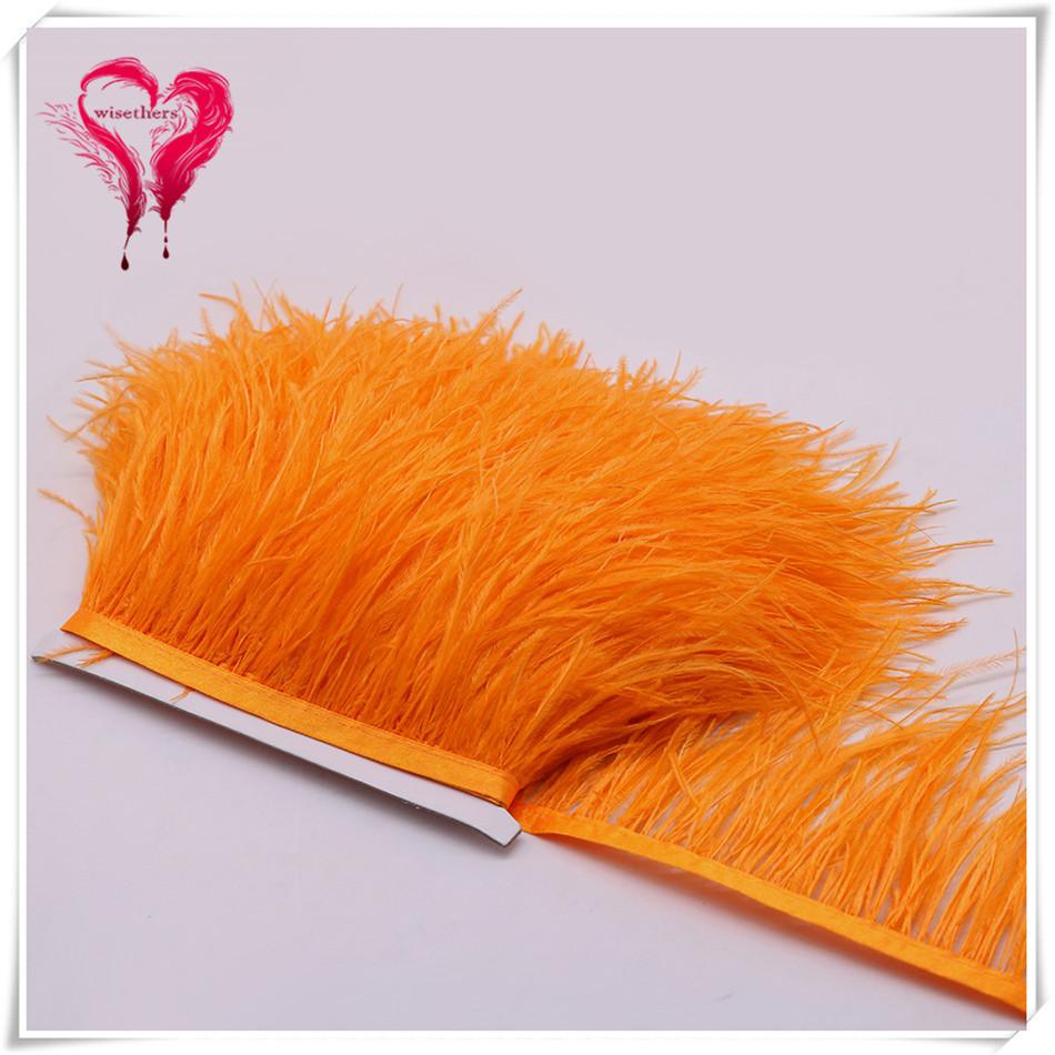 Ostrich Hair Cloth Edge Dress Dress Accessories Skirt Feather Trim With 10-15Cm Tassel