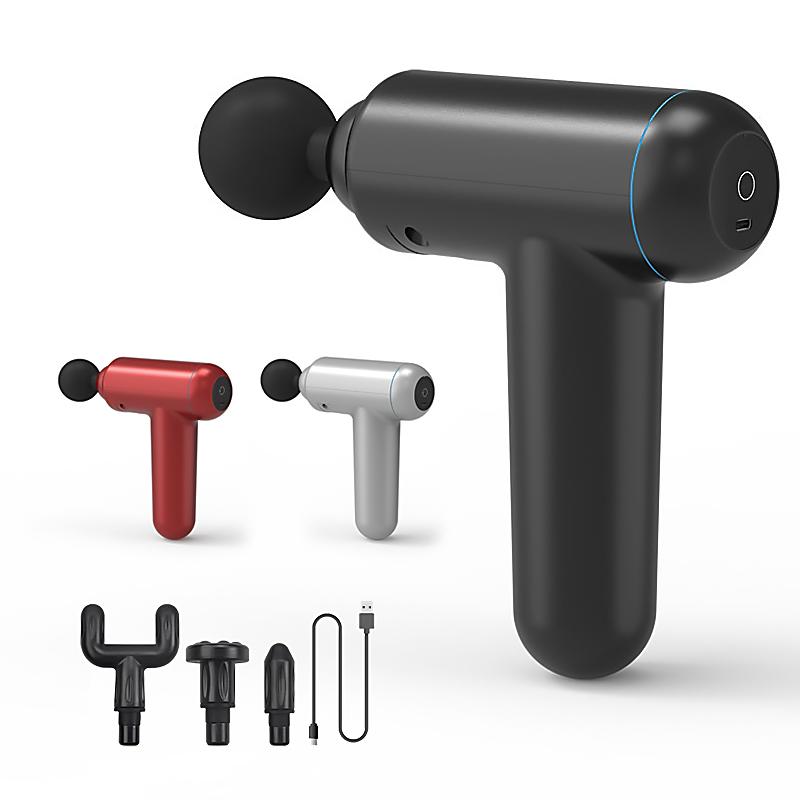 Черный Мини Массажер для Мышц 6-я Скорость Кнопка Зажим для Шеи Расслабляющий Фасциальный Пистолет Портативный Фитнес Аксессуар Женский Вибратор Массажный Инструмент