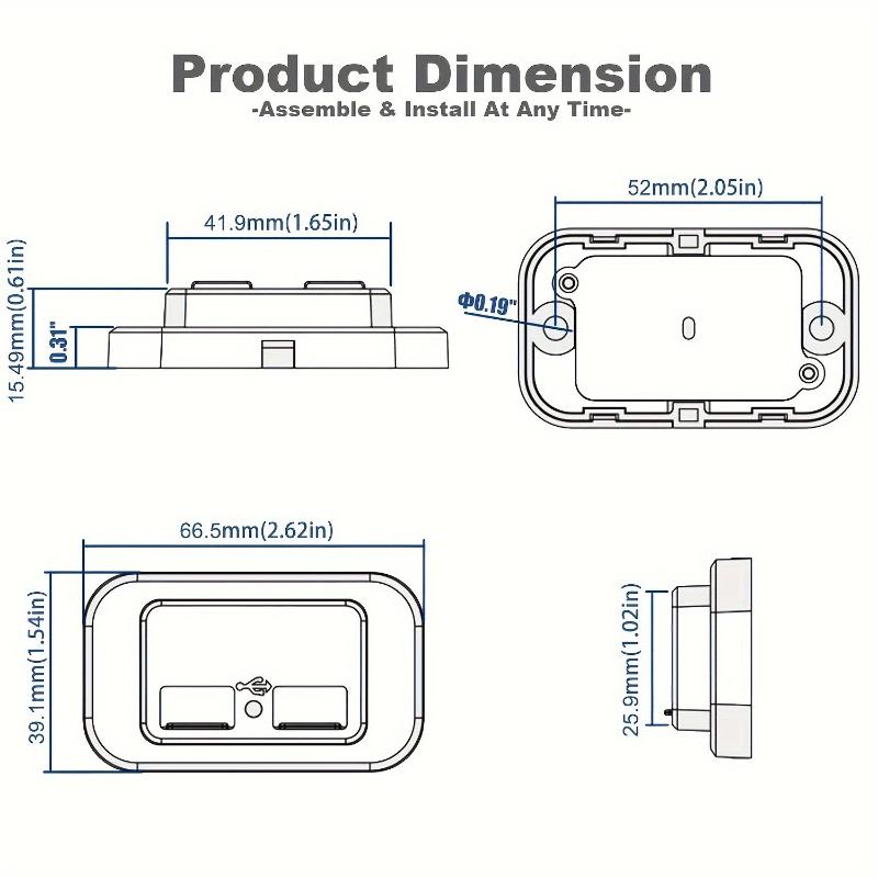 1 Комплект 18 Вт Qc3.0 Порт Usb A и 30 Вт Pd Порт Usb C 12 В RV Розетка Usb Панель Зарядки со Светодиодной Подсветкой для Автомобиля Морской