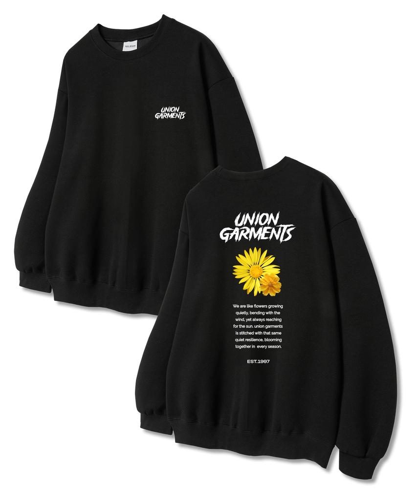 UNION GARMENTS Черная толстовка с двумя цветами из махровой ткани