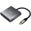 Adapter - AISENS - USB-C To HDMI/USB-C/USB 3.0 - 3 In 1 - Gray
