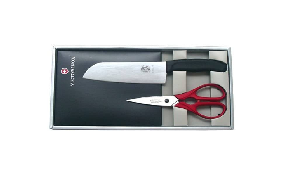 VICTORINOX Gift Set Knife Kitchen Scissors Multi 17cm Swiss Classic Petty Knife + 6.9003.2G-X1