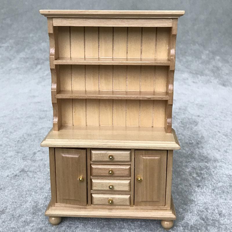 1:12 Миниатюрная мебель для кукольного домика Многофункциональный деревянный шкаф Книжный шкаф Книжная полка