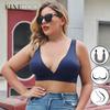 Plus Size Women Cropped Top Female Bra S-XL V-Neck Girls Lingerie Active Bras Sexy Woman's Underwear Push Up Tube Tops