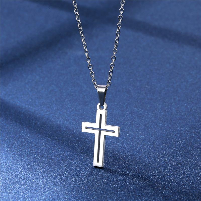 316L Charm Punk Necklace earrings set Women Lover's Cartoon Cross Silver Pendant earring Necklace Jewelry