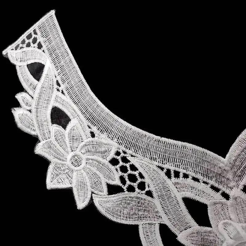 Красивый большой цветочный вышитый воротник, черно-белый цветочный кружевной декоративный воротник, аксессуары для женской одежды