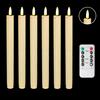 6Pcs Flameless Taper Candles Battery Operated Window Fake Candles with Remote Control Flickering LED Candles for Holiday Wedding Home Decor