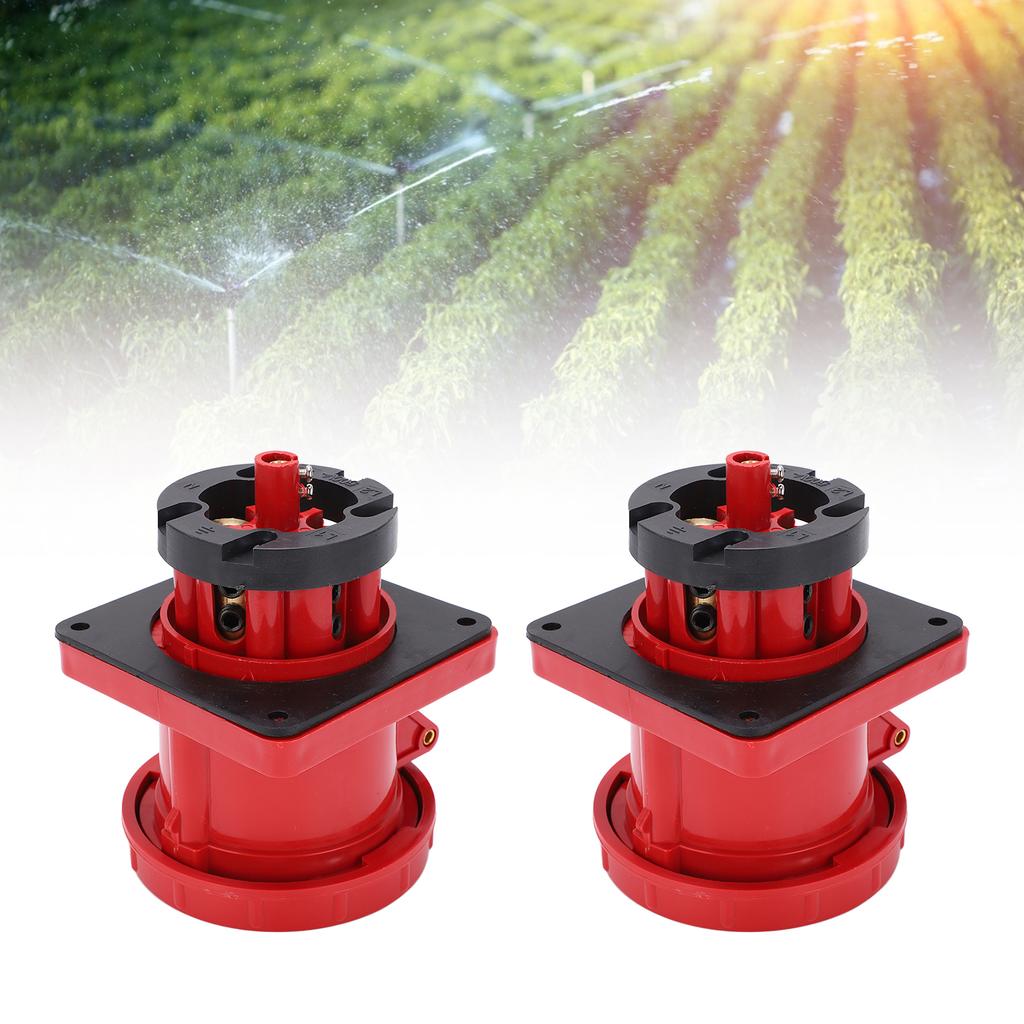 2pcs Industrial Straight Sockets 125A 3 Phase IP67 Waterproof Flush Mounting 380415V(3P+N+E 5Pin )