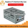 Raspberry Pi 5 Aluminum Alloy Case with Copper Heat Sink & Fan, Supports PCIE Expansion