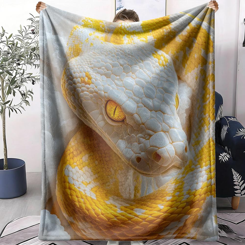 Snake Throw Soft Flannel AC Blanket Lightweight Summer Nap Throw Cozy Blanket for Sofa Bed Travel Home