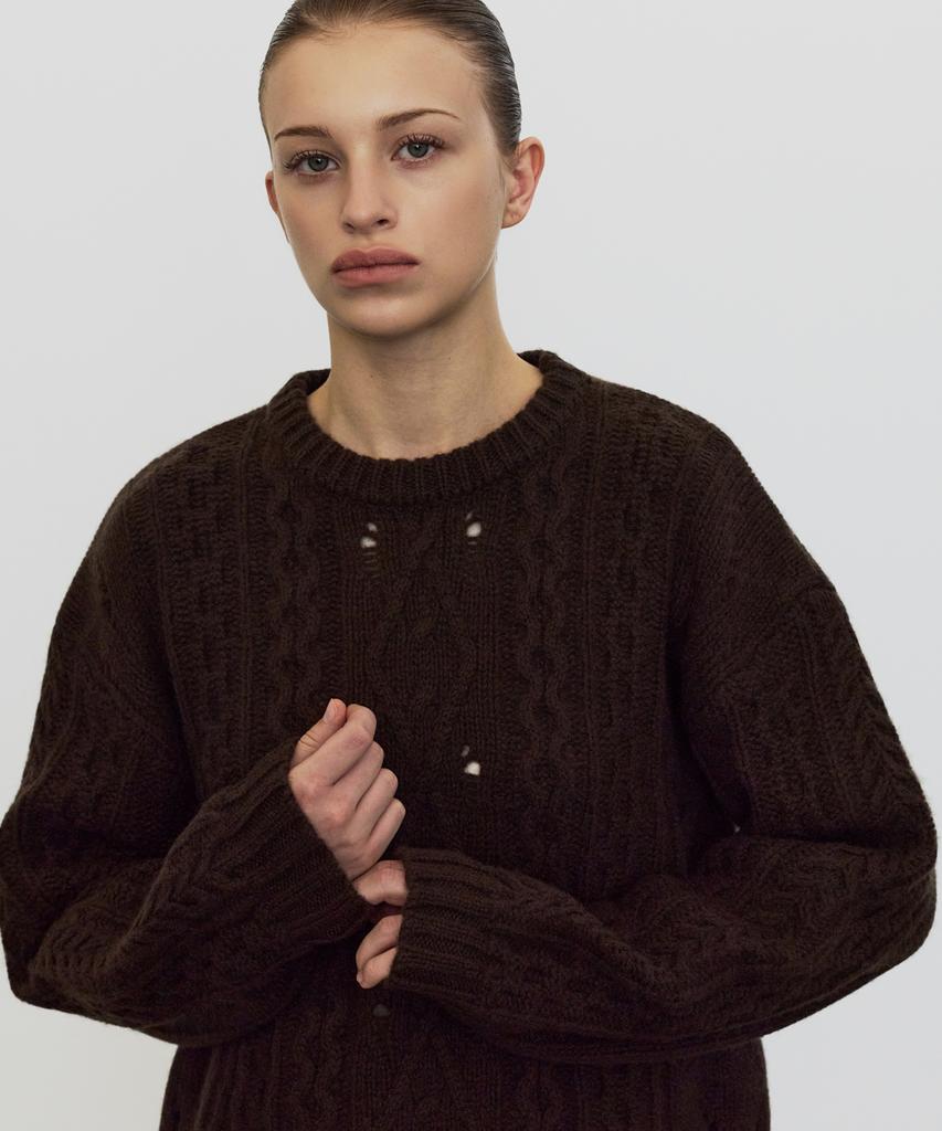 Eliotti Aran Wool Sweater_2Color