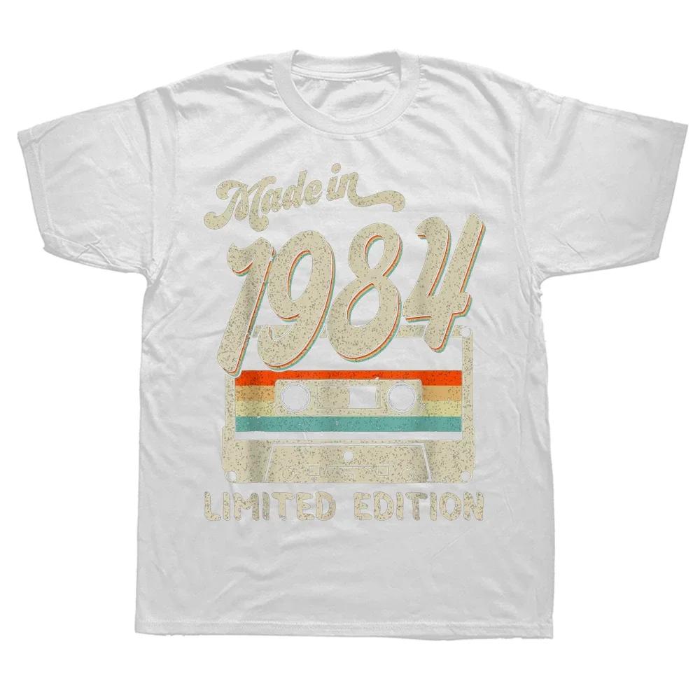 Графические мужские футболки 40 лет с коротким рукавом Идея подарка Топы Сделано в 1984 году Ограниченная серия Подарок на день рождения Футболка