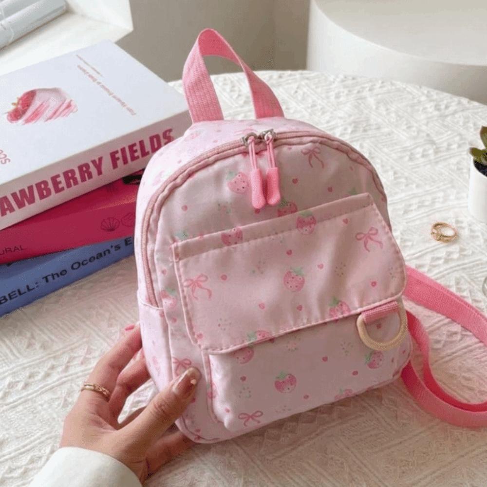 Nylon Mini Backpack Lightweight Daypack Casual Bowknot Printed Bag Girls