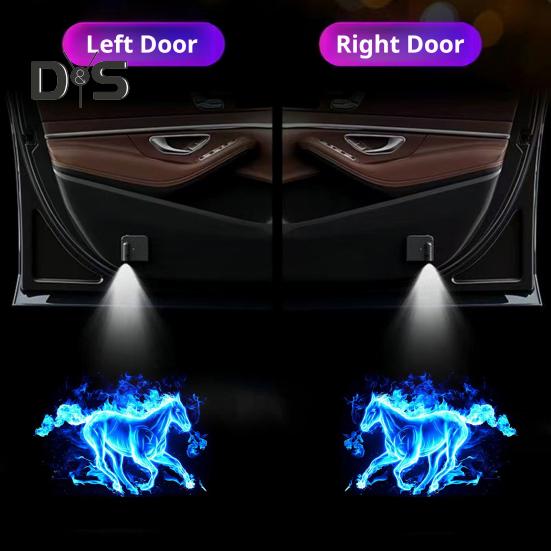 2 шт. Автомобильные светодиодные дверные фонари с инфракрасным датчиком, улучшенная видимость, универсальные, простые в установке, работающие от аккумулятора, автомобильные светодиодные дверные фонари