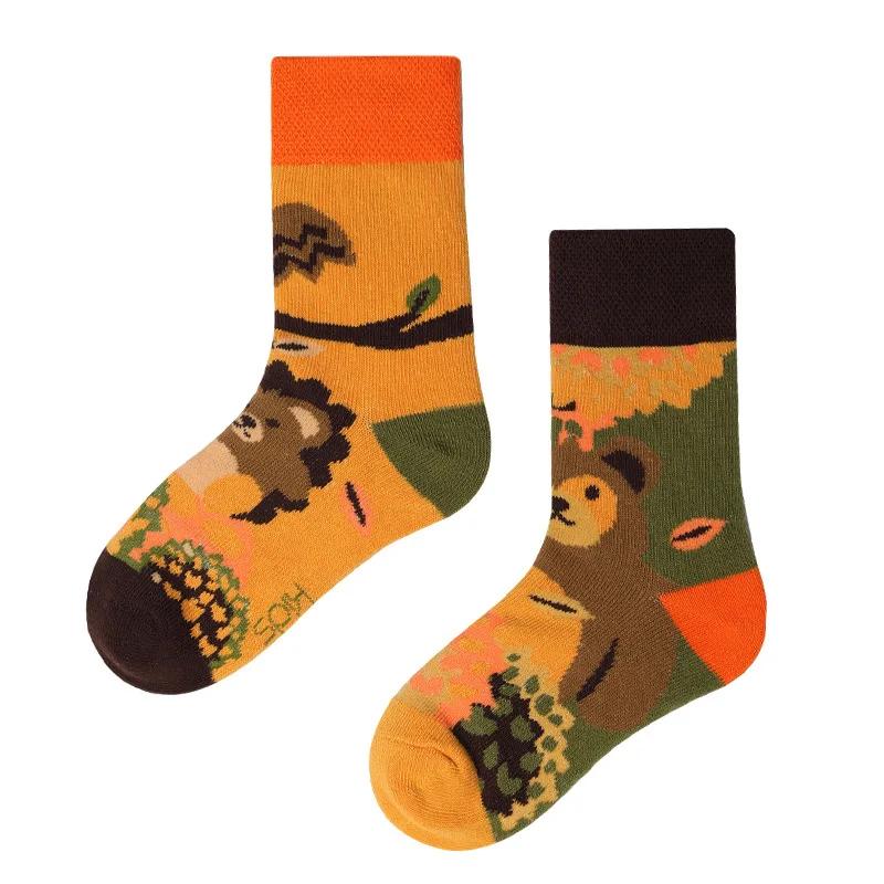 AB Новые детские носки в стиле родитель-ребенок для мальчиков и девочек, красочные, милые, мультяшные, модные, спортивные, детские, средней длины, хлопковые