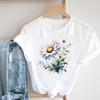 (Asian Size) Women Style Flower Trend Cute 90s Casual Top Clothing Fashion Print Lady Female  Short Sleeve T Shirt Tee Graphic T-shirts