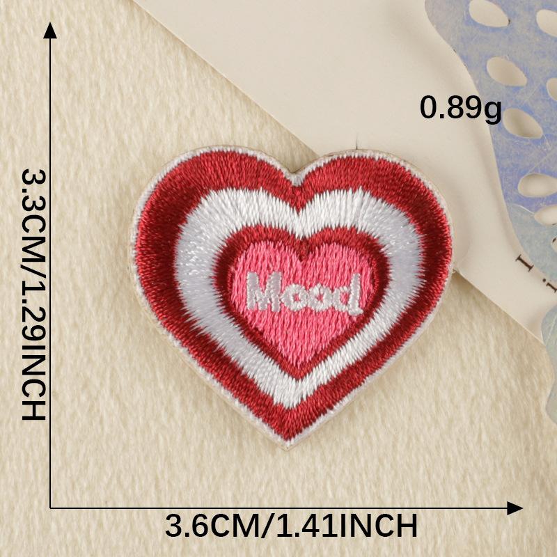 Original Embroidery Label Embroidery Sticker Cartoon Love English Cloth Label Patch Sticker Accessories Cloth Sticker