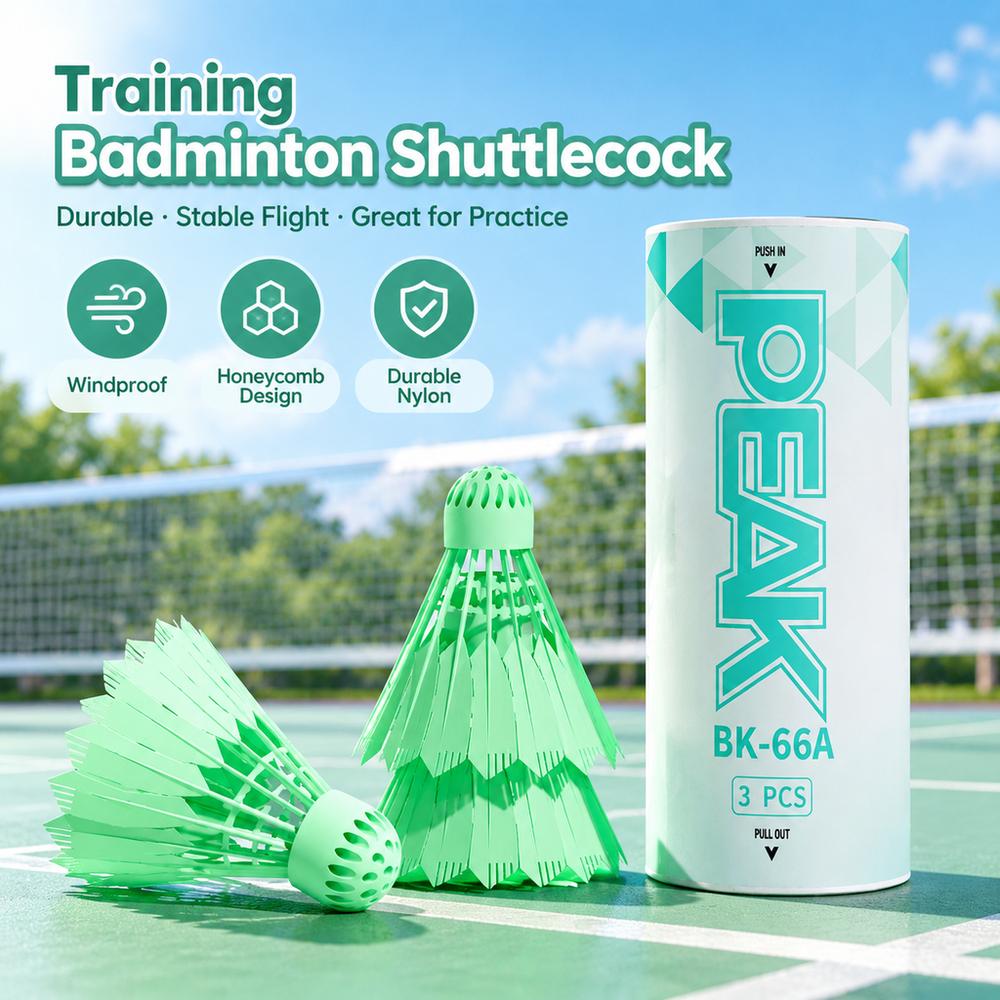 3Pcs Windproof Training Shuttlecock Nylon Plastic Badminton Ball Badminton Training