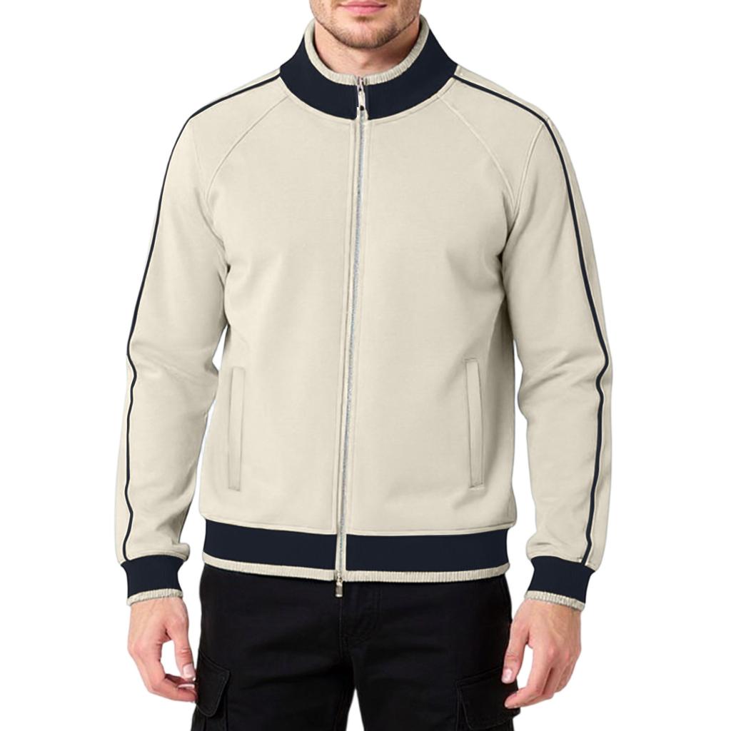 Men's Women's Shoulder Insertion Standing Collar Zipper Cardigan Leisure Hoodie Coat