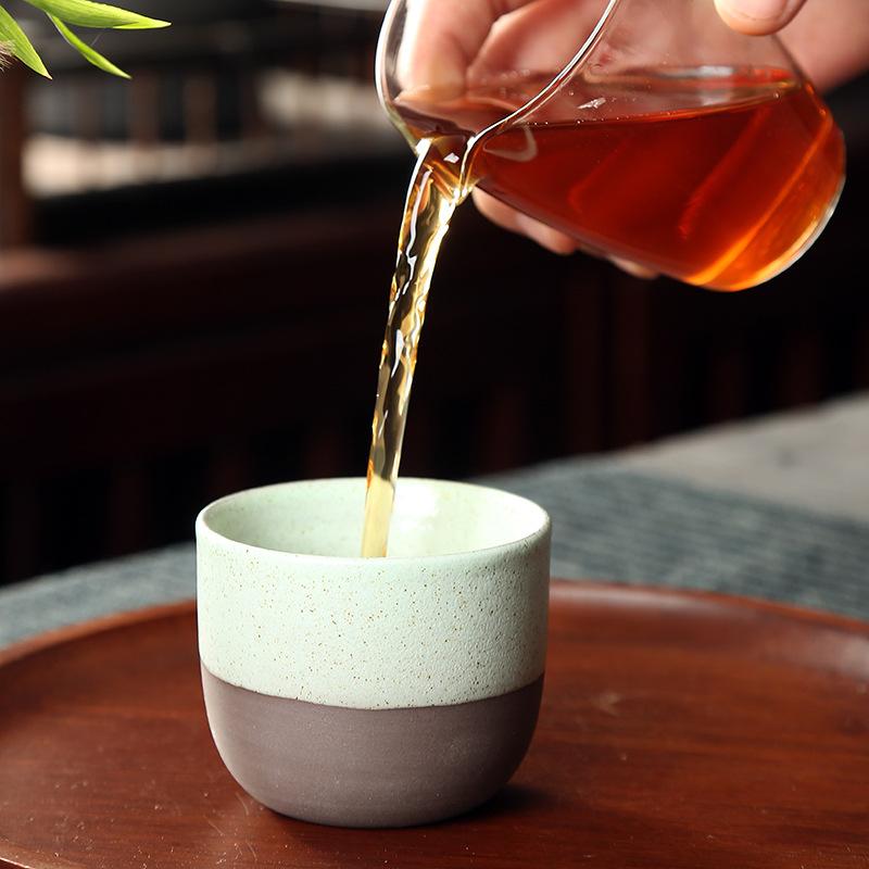 120 мл Матовые Креативные Ретро Грубая Керамика Чайные Чашки Керамическая Кофейная Кружка Ручной Работы Бокалы для Вина Китайская Чайная Чашка для Чая Кунг-Фу Домашняя Посуда для Напитков