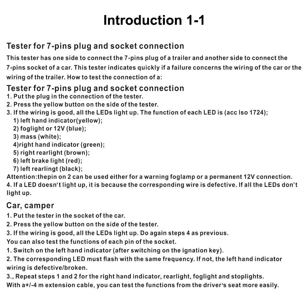 Тестер фар для буксировки автомобиля, буксировка фаркопа для каравана, тестер проводки, тестер для прицепа, 7-контактный разъем 12 В, диагностические инструменты