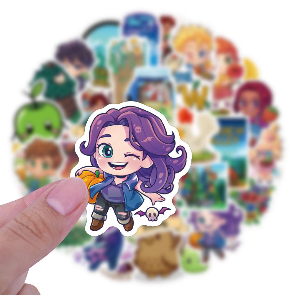 50 Мультяшных Наклеек Stardew Valley - Водонепроницаемое Украшение для Канцелярии, Бутылок для Воды и Компьютеров