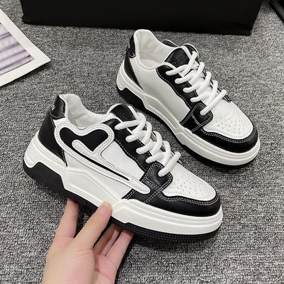 Маленькие белые туфли женские осенние новинки на толстой подошве универсальные дышащие студенческие повседневные туфли для сноубординга