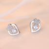Серьги в форме сердца с инкрустацией из циркония Модные студенческие серьги Женские ювелирные изделия Ювелирные изделия