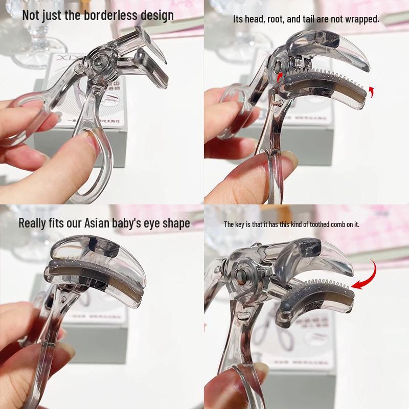 Безрамочные щипцы для завивки ресниц с широким углом и расческой, долговечный завиток для начинающих