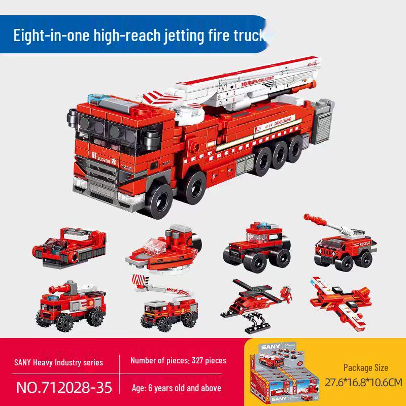 Набор строительных блоков «Строительная техника Senbao»: Экскаватор, Бетономешалка, Грузовик, Бульдозер, Подъемный кран Сборная игрушка для мальчиков.