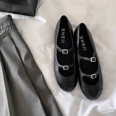 Версия из коровьей кожи~ Цветовая гамма Audrey Manor, ремешок с двойной ромбовидной пряжкой, модные туфли Мэри Джейн, женские одинарные туфли