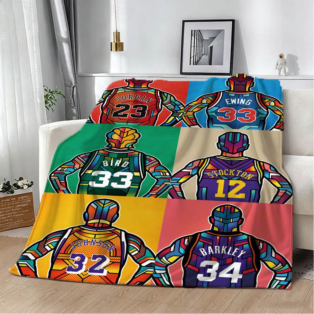 Sport Basketball K-KobeS J-Jame-s Great Flannel Blanket Soft Throw Blanket Art For Home Decor Bedroom Bed Sofa Picnic Fans Gift