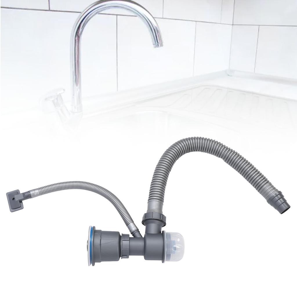 Kitchen Sink Hose Drain Kit Expandable Leakage Proof Sink Draining Pipe Kit for Single Kitchen Sink