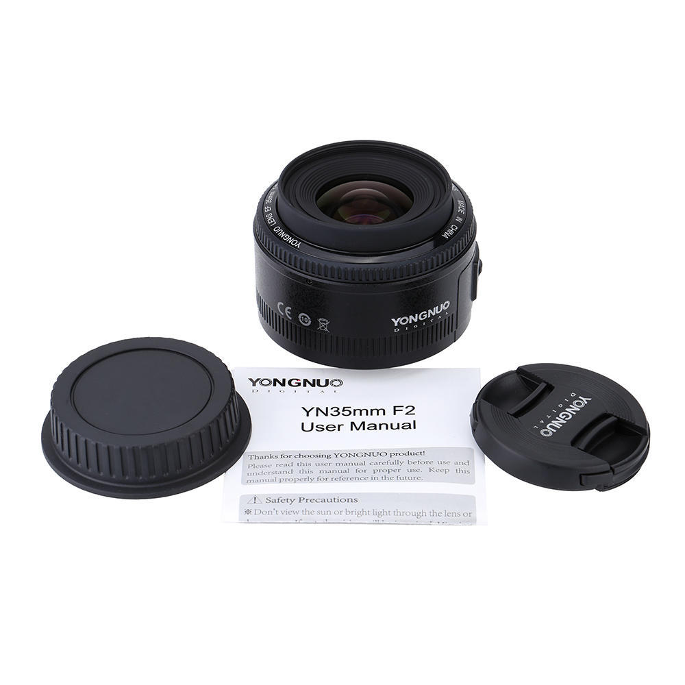Yongnuo YN35mm F2 Lens 1:2 AF / MF Wide-Angle Fixed/Prime Auto Focus Lens for Canon EF Mount EOS