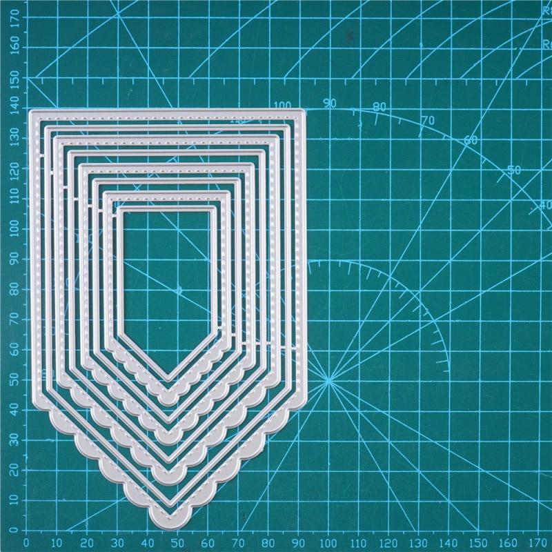 5Pcs Banners Metal Cutting Die Stencil Template for DIY Embossing Paper Photo Album Cards Making Scrapbooking Die Cut