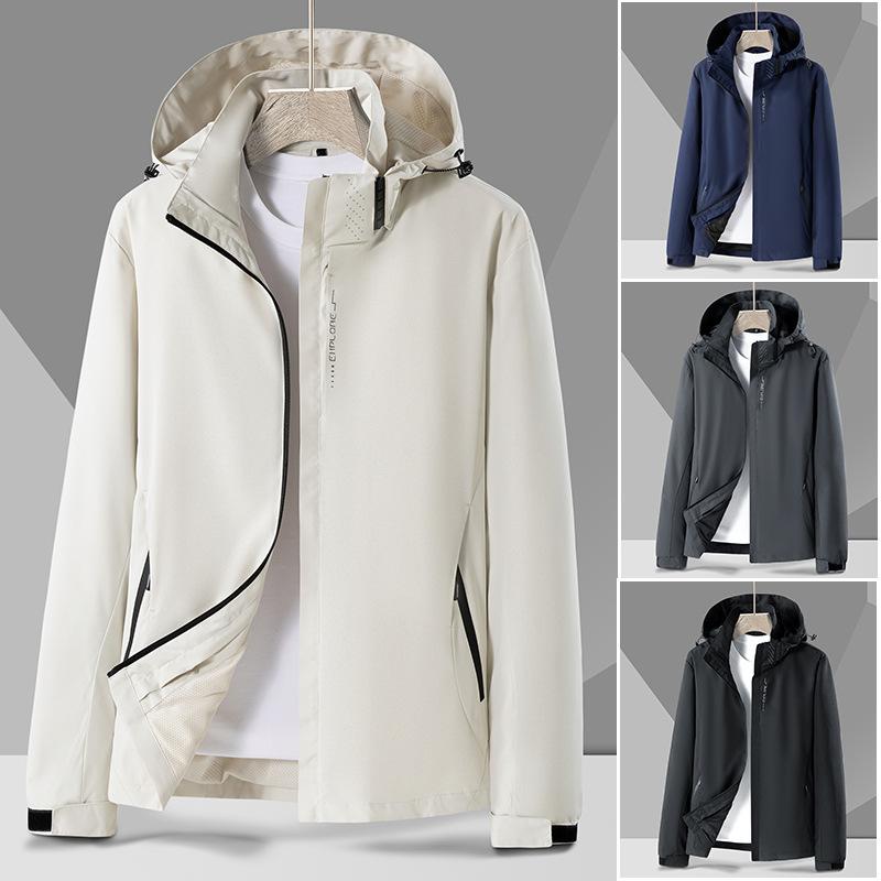 Men's Spring and Autumn Men's Outdoor Windproof and Waterproof Trench Coat Men's Men's Sports Jacket