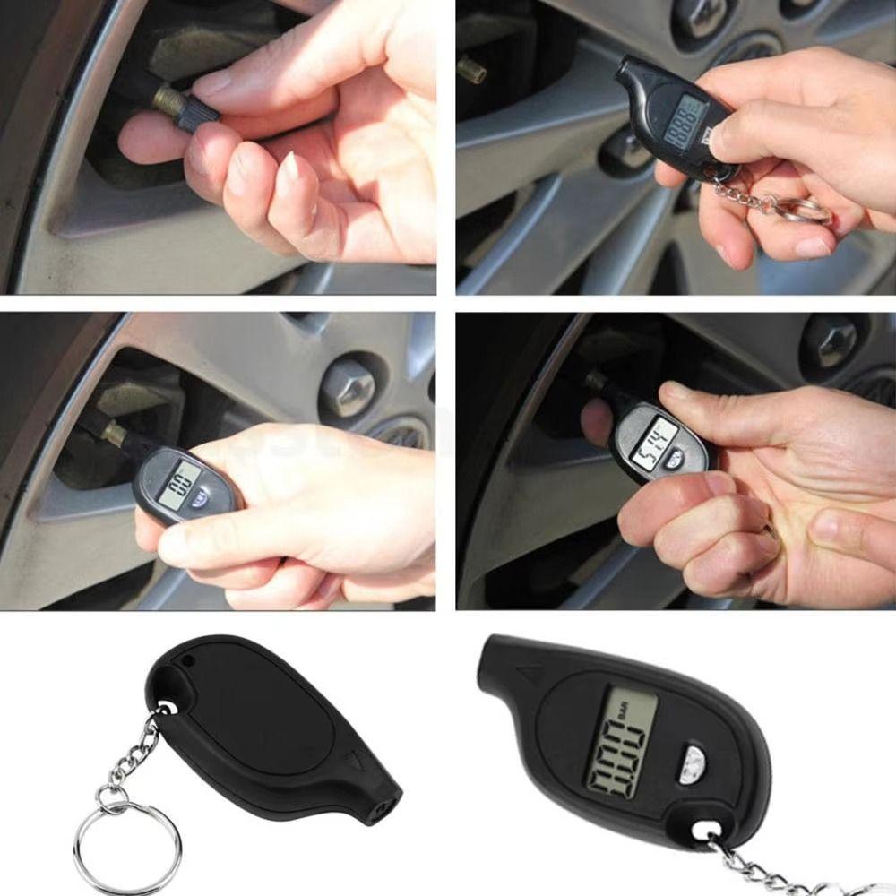 LCD Display Tire Pressure Meter Keychain Style Car Tire Pressure Meter  Auto Motorcycle