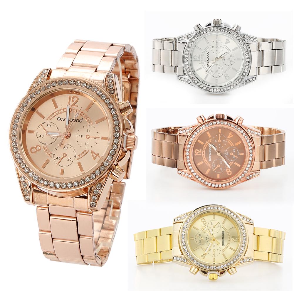 Boom Boom модные наручные часы из нержавеющей стали кварцевые блестящие стразы аналоговые женские