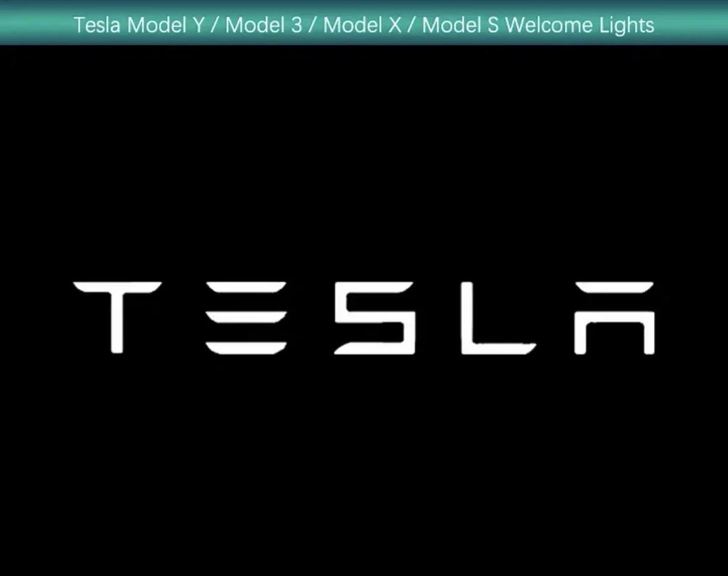 Car Sticker Tesla 2Pcs Car Door Projector LED Logo Welcome Lights Shadow Decoration Lamp for Tesla Model 3 Y Model X S Accessori