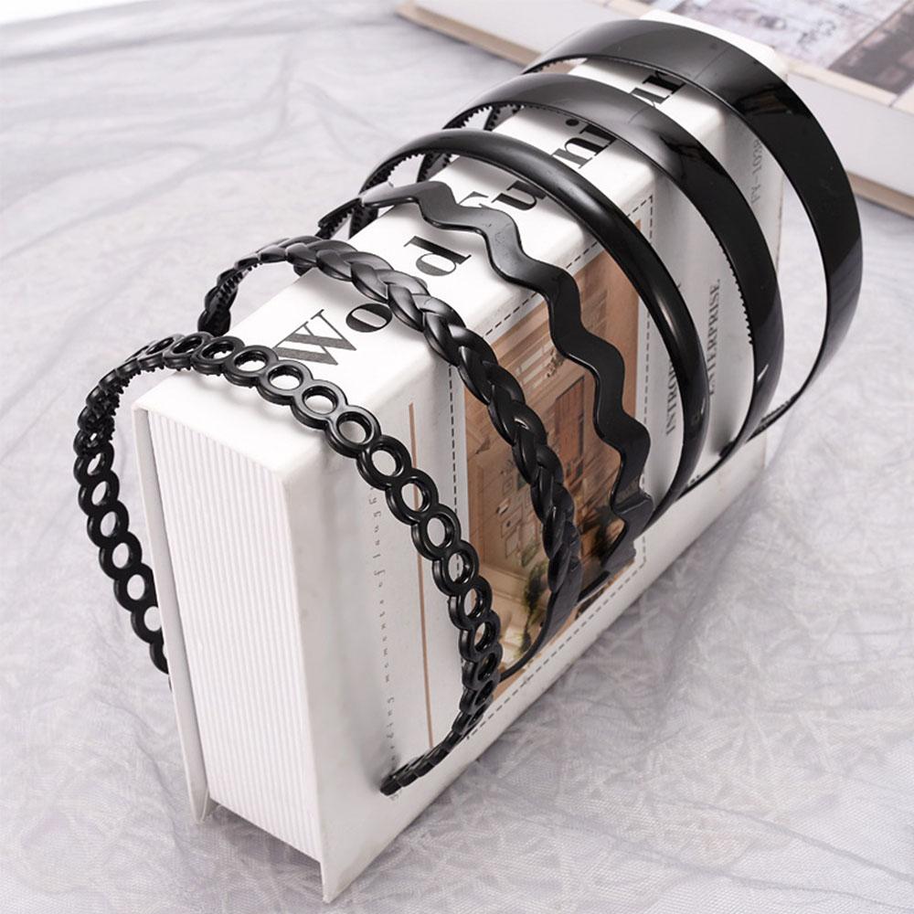 Fashion Plastic Mens Unisex Women Black Wavy Hair Hoop Head Hoop Hair accessories Headband