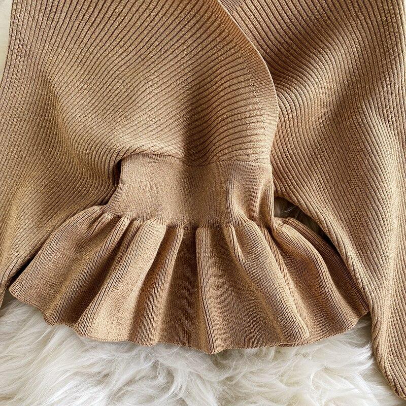 RUGOD Весенний новый яркий шелковый вязаный топ с v-образным вырезом и длинными рукавами, модный темпераментный короткий универсальный топ с тонкой спинкой и длинным рукавом