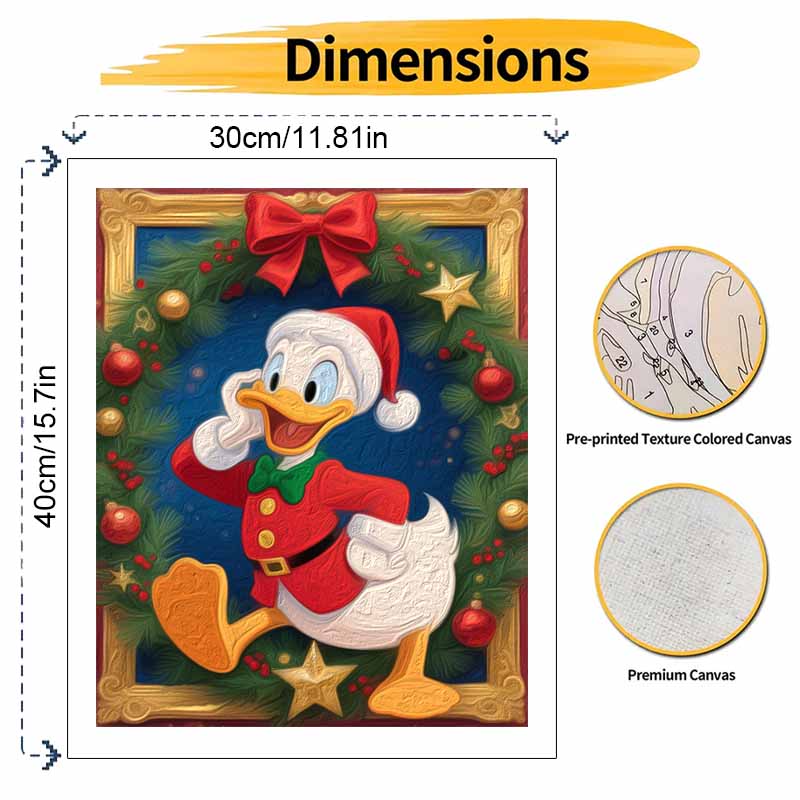 Disney Christmas wreath oil painting hand painting coloring painting handmade diy home decoration gift
