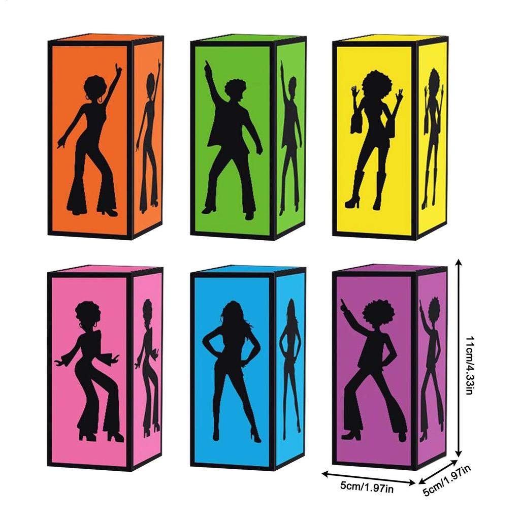 Vintage Prom Table Decorations Disco Theme Decorative Box Paper case Gifts Desk ornament for Birthday Dance Lovers Party Home