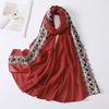 Muslim Women Chiffon Scarves with Lace Side Embroidered Chiffon Hijabs Lace Plain Hijab Patches Decoration