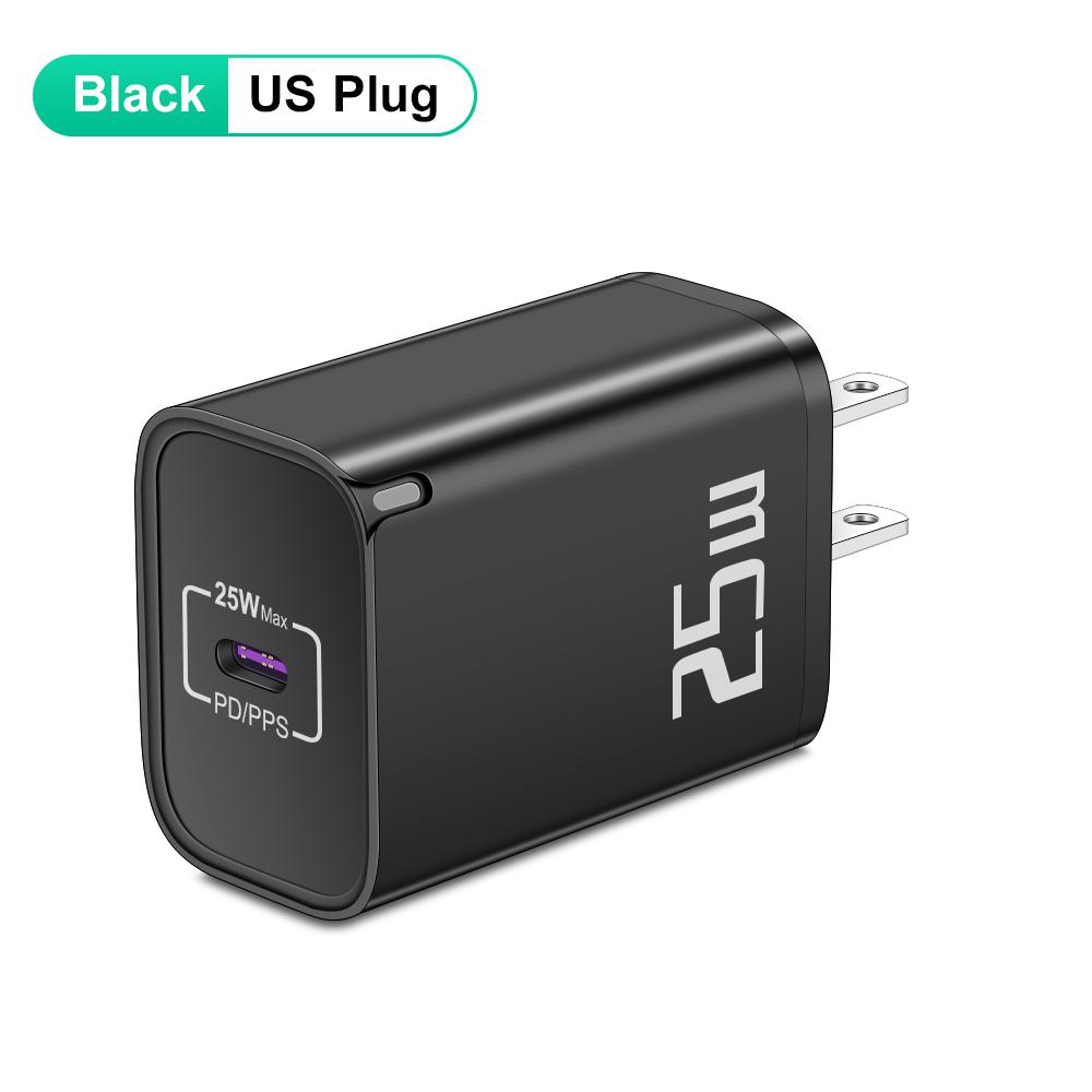 PD 25W USB C зарядное устройство быстрой зарядки Type C зарядное устройство для iPhone 16 15 Pro Phone QC 3.0 Type C быстрая зарядка для Xiaomi Huawei Samsung